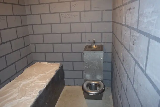 A model of a solitary confinement cell.